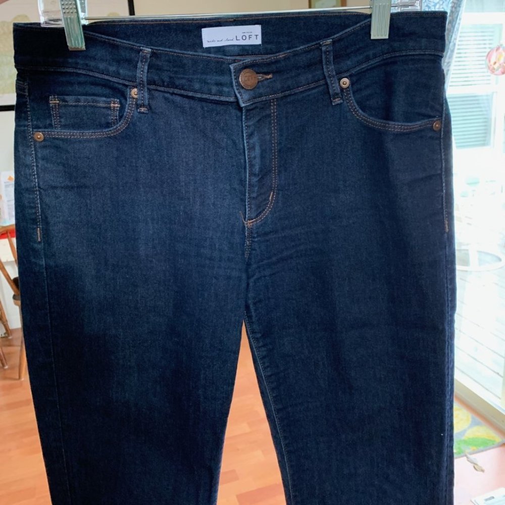 LOFT Modern Straight Dark Blue Jeans, size 29 or 8